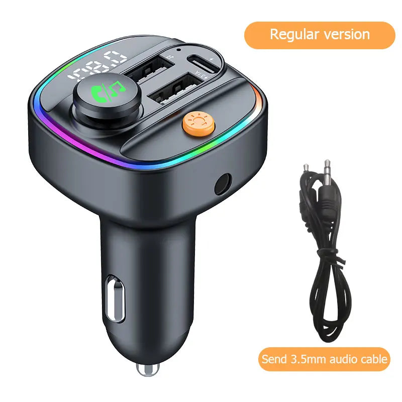 Bluetooth 5.3 FM Transmitter for Car – Handsfree AUX Modulator & Fast Charge MP3 Player