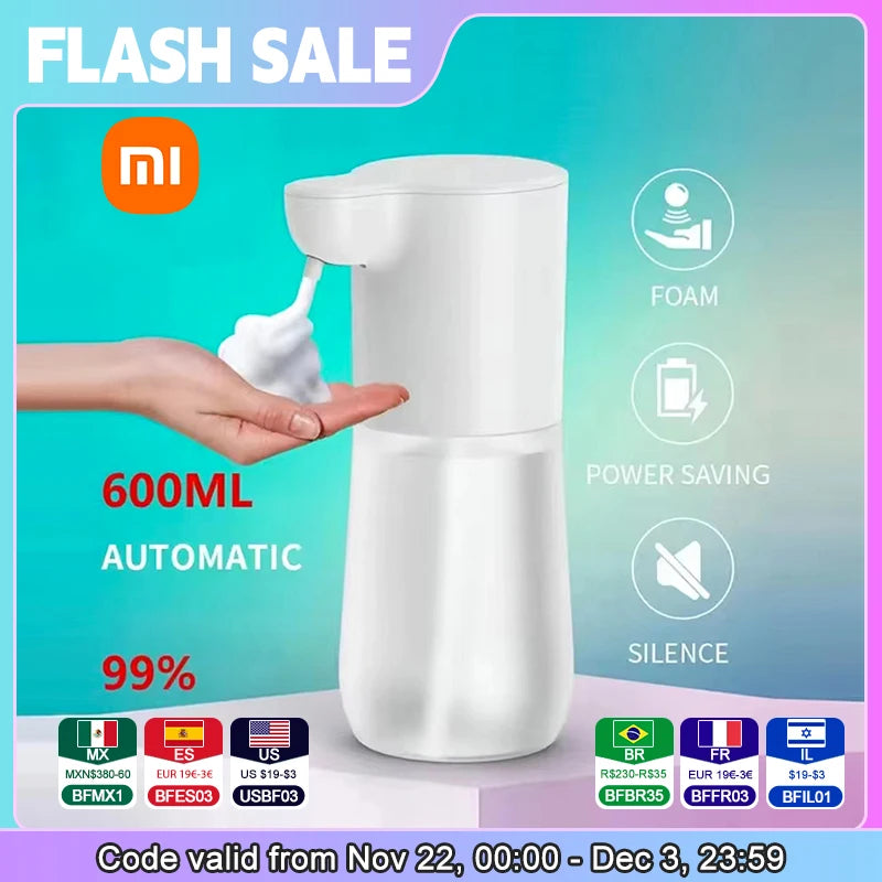 Xiaomi Automatic Foam Soap Dispenser – Touchless Smart Hand Washer, USB Rechargeable