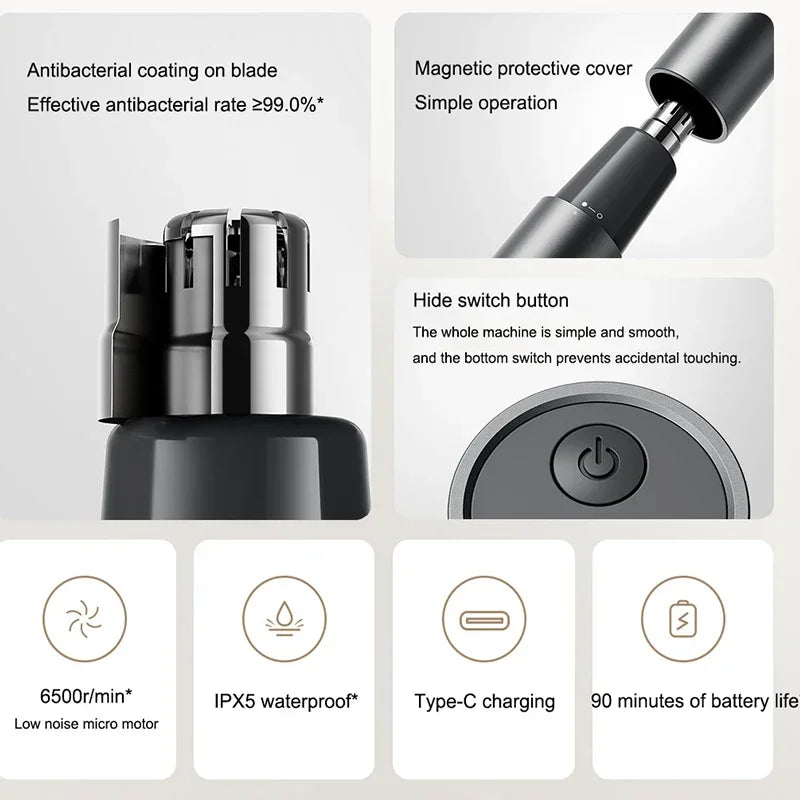 Xiaomi Mijia Electric Nose Hair Trimmer – Portable, Rechargeable & Painless Grooming Tool