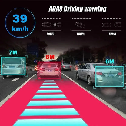 Car DVR Dash Cam – Full HD 1080P with ADAS, Voice Alarm & Video Recording