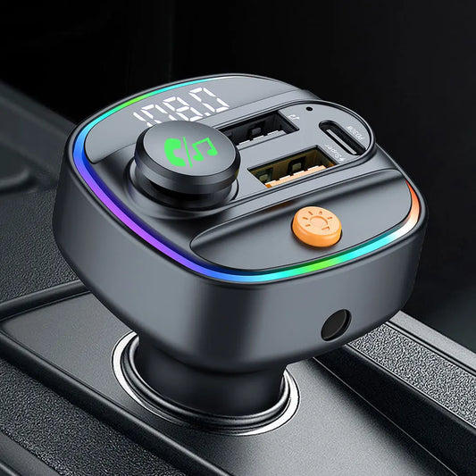 Bluetooth 5.3 FM Transmitter for Car – Handsfree AUX Modulator & Fast Charge MP3 Player