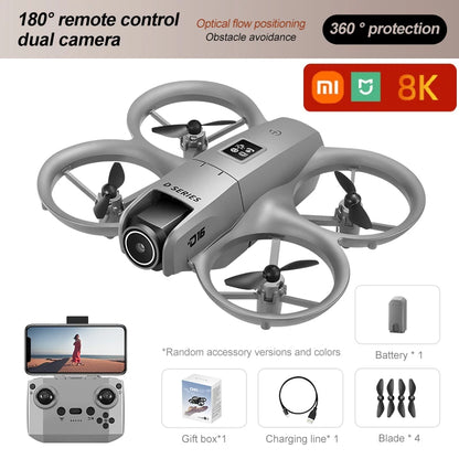 Xiaomi D16 Mini Drone – 8K HD Camera with 180° Electric Adjustable Lens